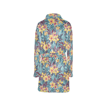 Summer Floral Print Design LKS304 Women's Fleece Robe