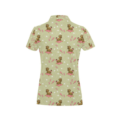 Yorkshire Cute Terriers Print Design LKS301 Women's Polo Shirt