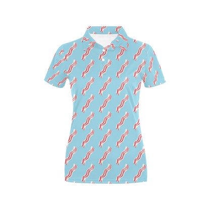 Bacon Pattern Print Design 03 Women's Polo Shirt