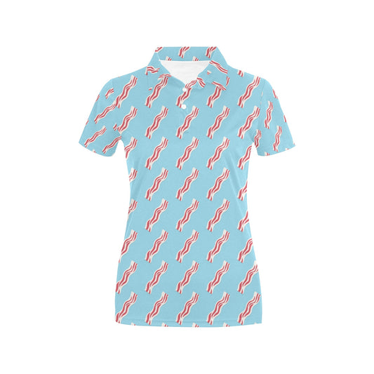 Bacon Pattern Print Design 03 Women's Polo Shirt