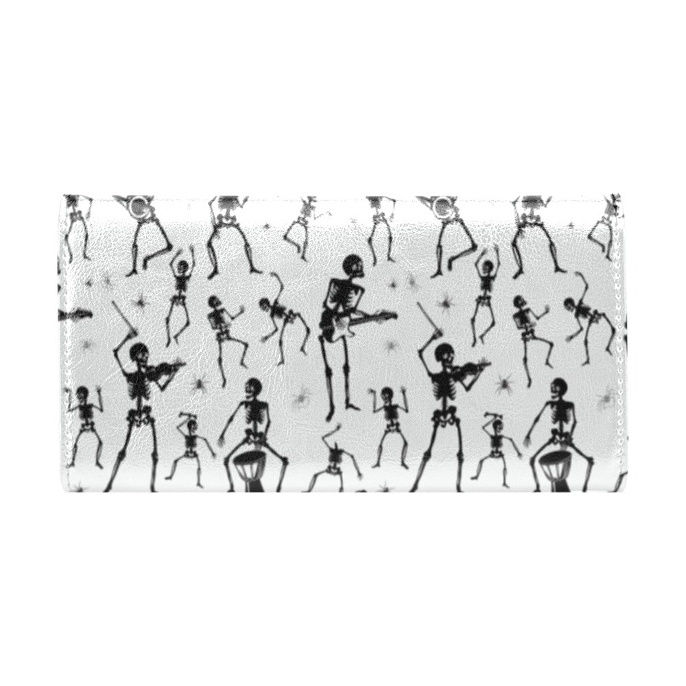 Skeleton Music Player Print Design LKS303 Women's Trifold Wallet