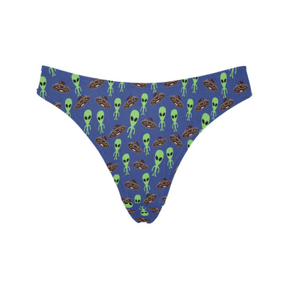 Alien Green UFO Pattern Women's Thongs