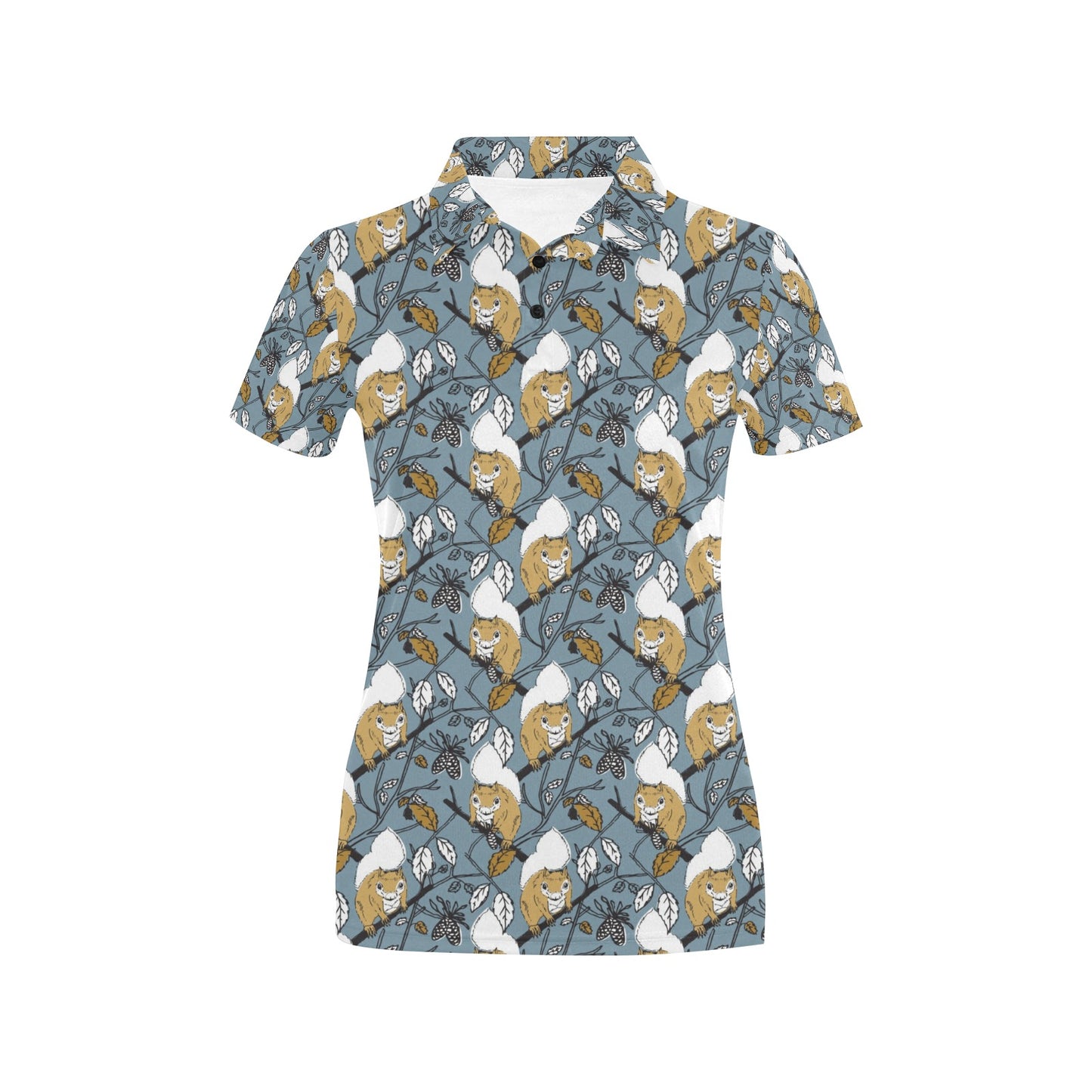 Squirrel Print Design LKS305 Women's Polo Shirt