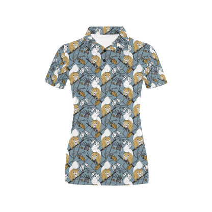 Squirrel Print Design LKS305 Women's Polo Shirt