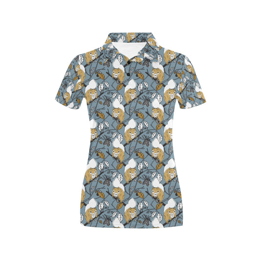 Squirrel Print Design LKS305 Women's Polo Shirt