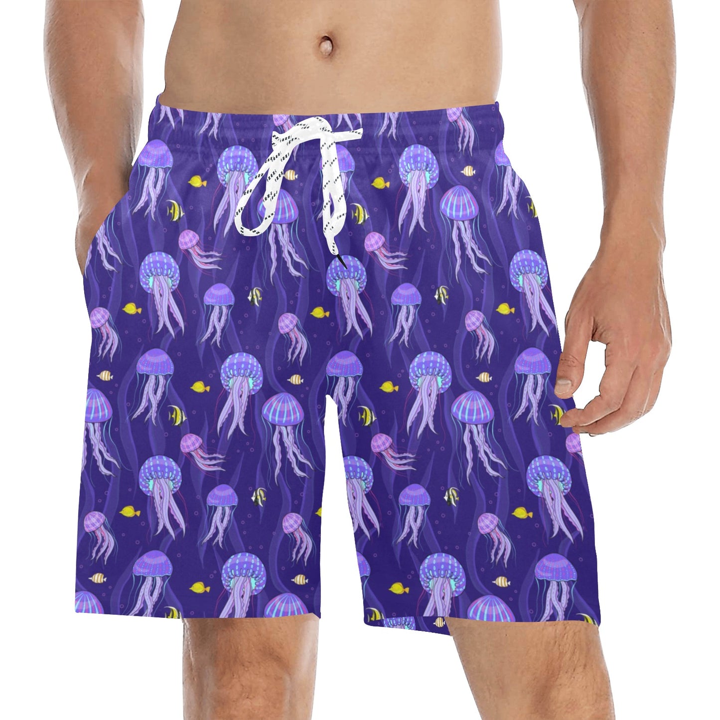 Jellyfish Style Print Men's Swim Trunks Beach Shorts
