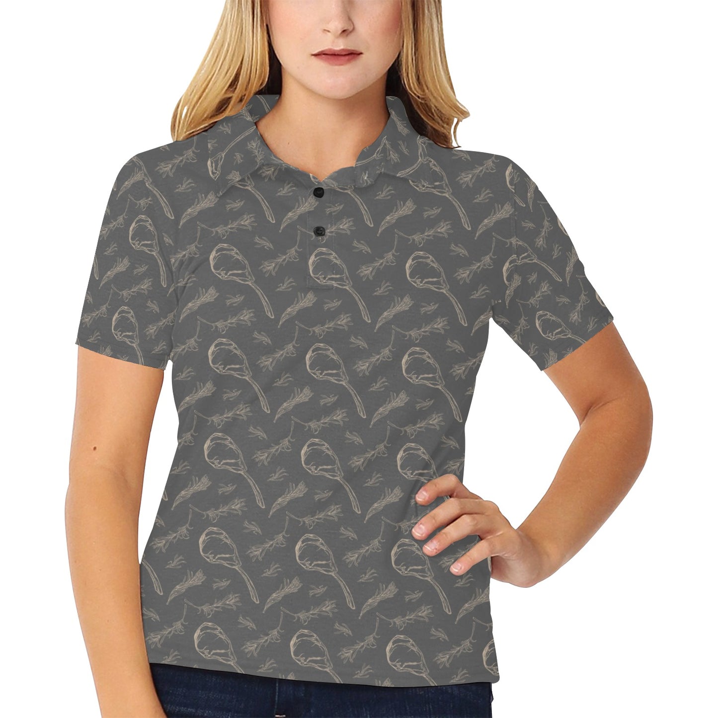 Steak Print Design LKS302 Women's Polo Shirt