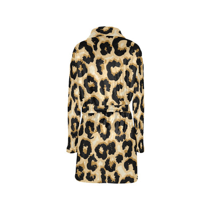 Jaguar Skin Pattern Print Design 02 Women's Fleece Robe