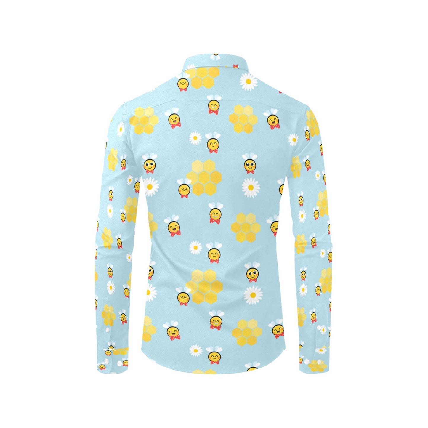 Bee Cute Print Design LKS304 Men's Long Sleeve Dress Shirt