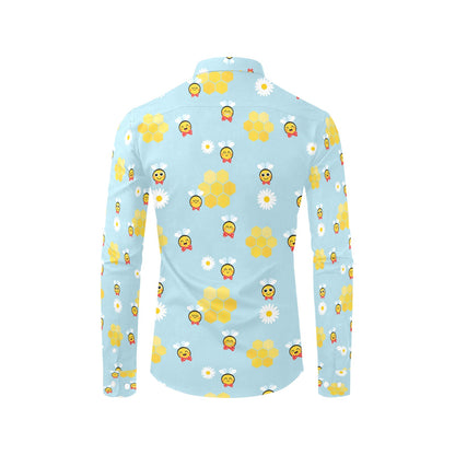 Bee Cute Print Design LKS304 Men's Long Sleeve Dress Shirt