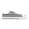 Samoan Tattoo Print Design LKS304 Women's White Low Top Shoes