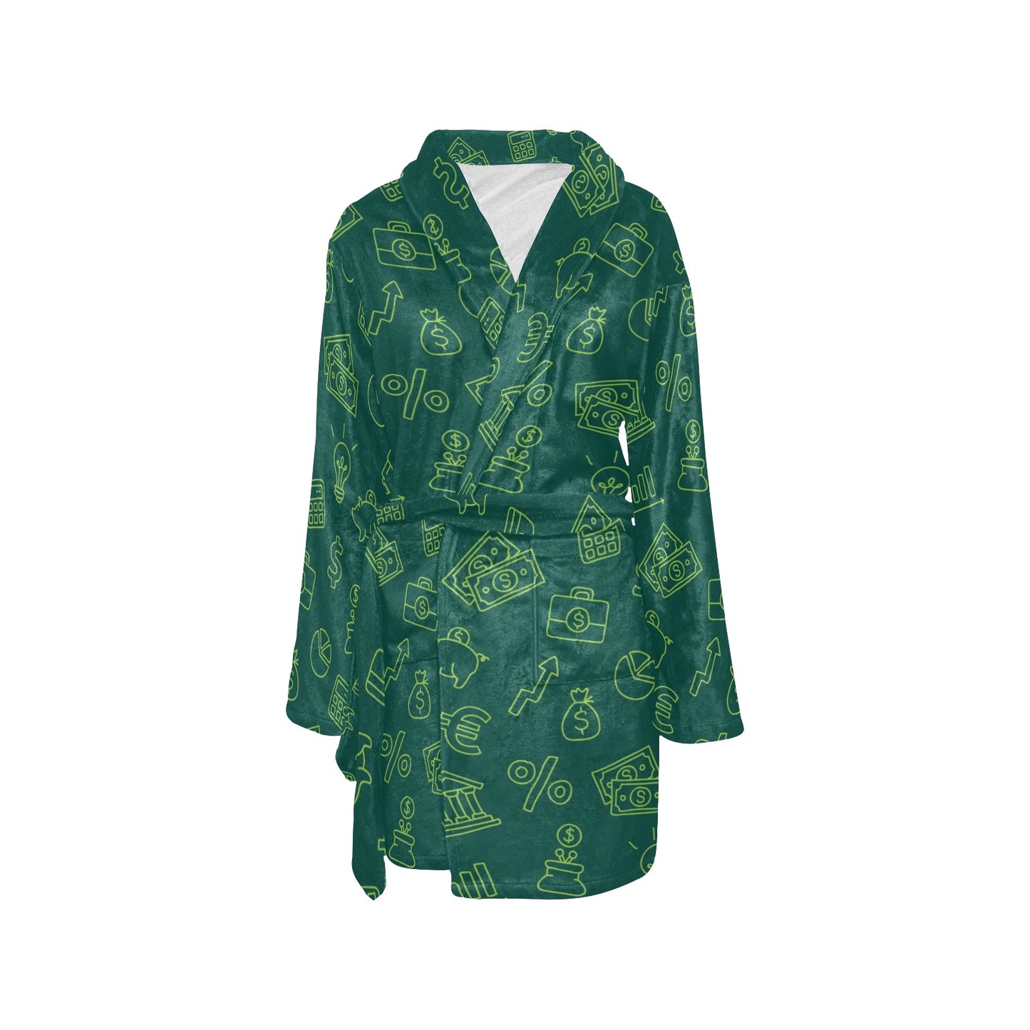 Accounting Financial Pattern Print Design 02 Women's Fleece Robe