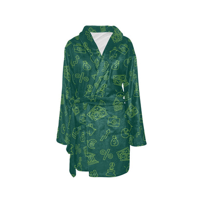 Accounting Financial Pattern Print Design 02 Women's Fleece Robe