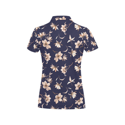 Beautiful Floral Pattern Women's Polo Shirt