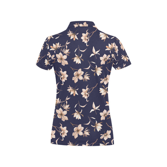 Beautiful Floral Pattern Women's Polo Shirt