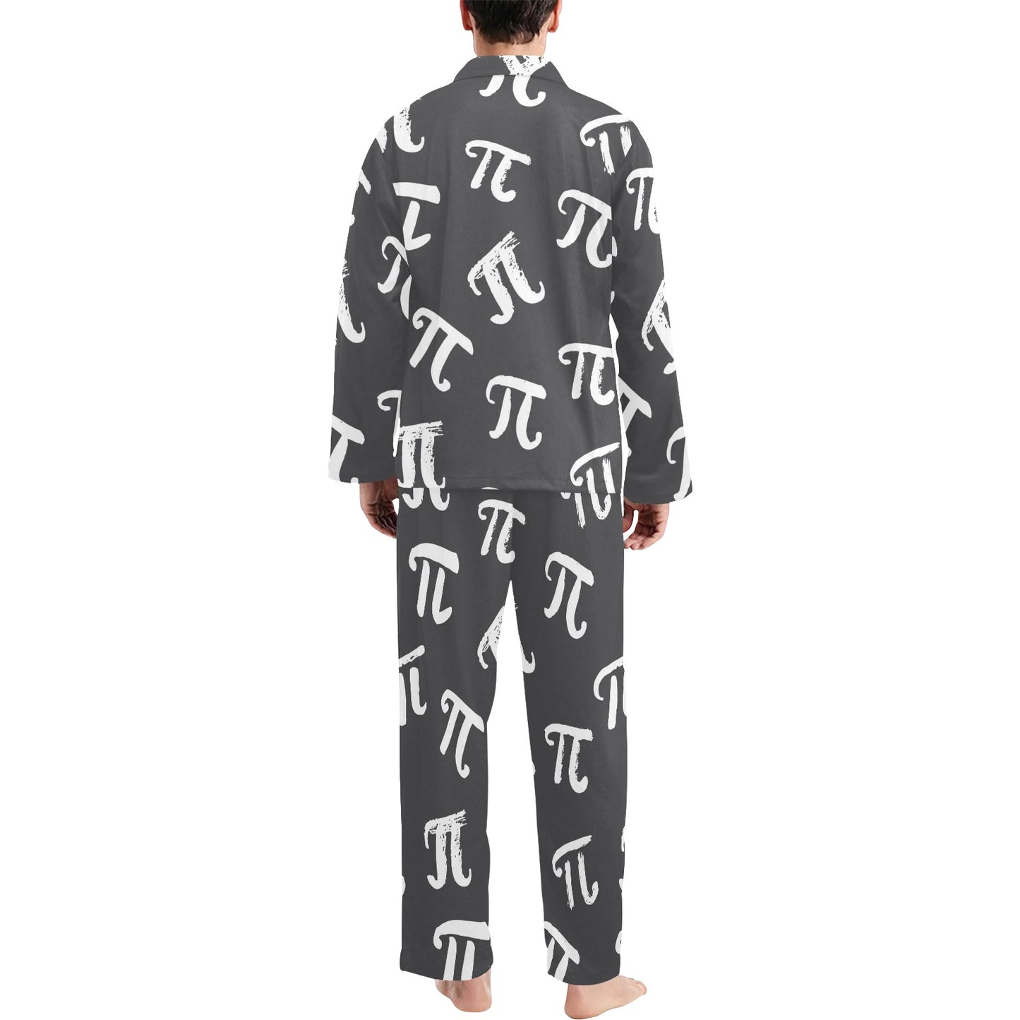 Pi Day Pattern Print Design A02 Men's Long Pajama Set