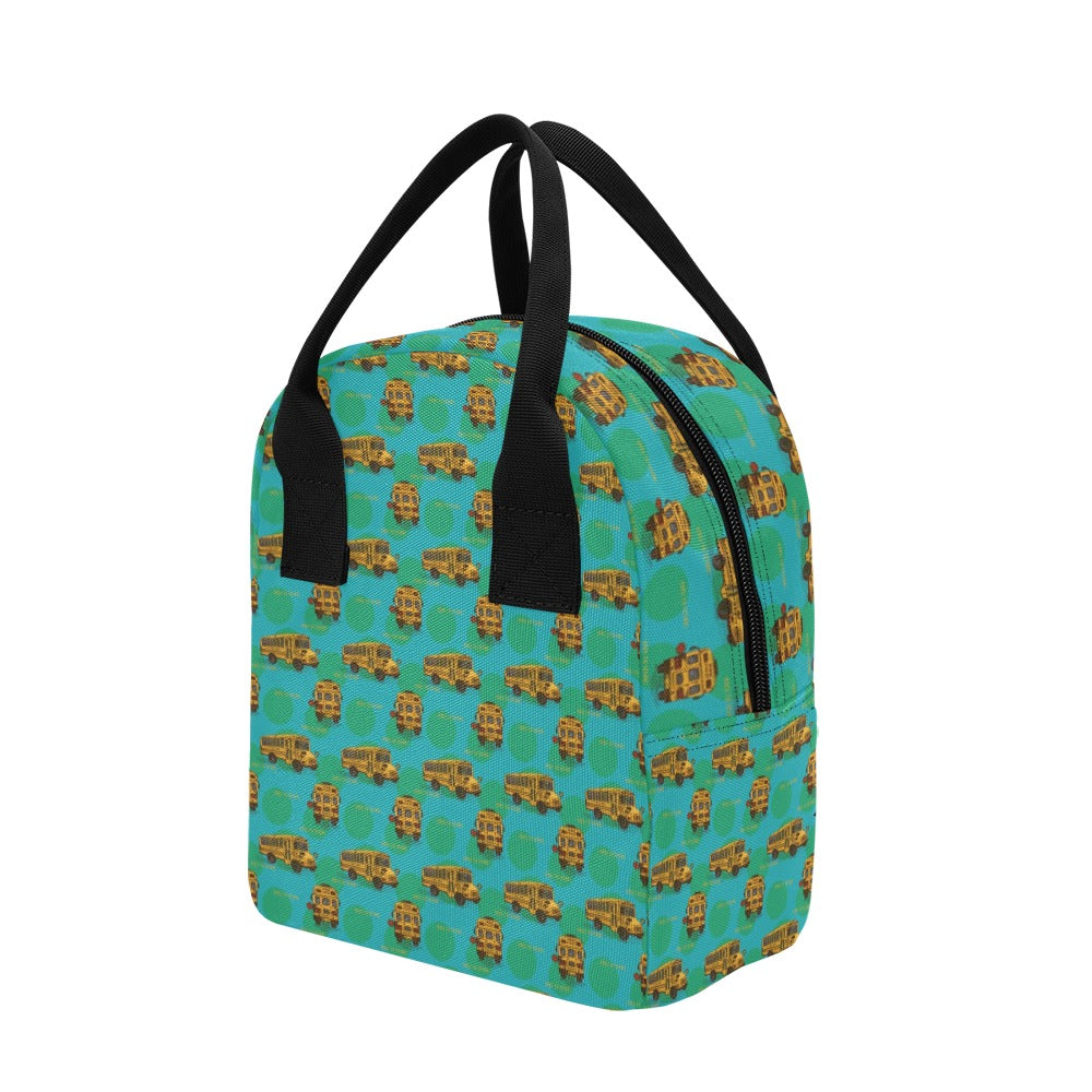 School Bus Print Design LKS308 Insulated Lunch Bag