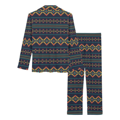 Southwest American Design Themed Print Women's Long Pajama Set