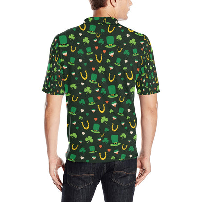 Shamrock Print Design LKS308 Men Polo Shirt