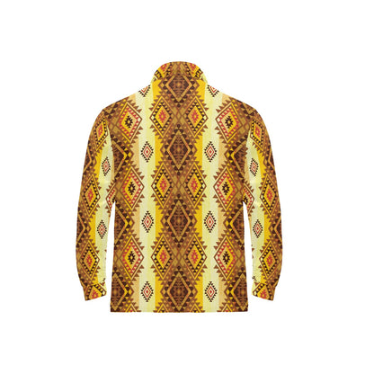 Native Pattern Print Design A09 Long Sleeve Polo Shirt For Men's