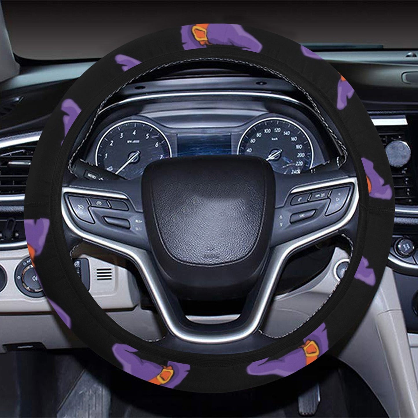 Witch Hat Print Design LKS304 Steering Wheel Cover with Elastic Edge