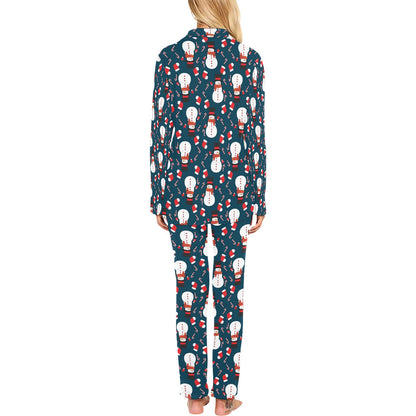 Snowman Print Design LKS301 Women's Long Pajama Set