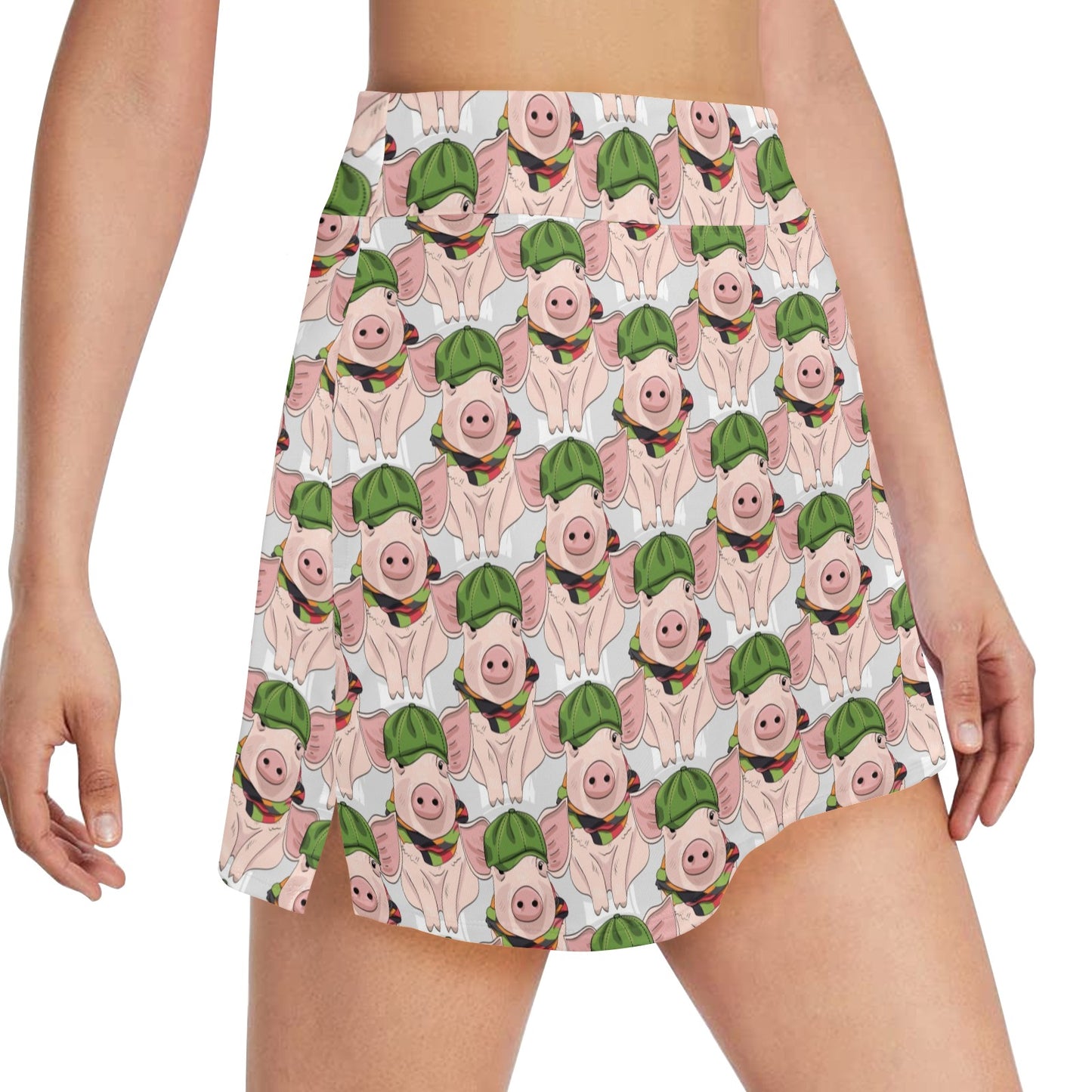 Pig Print Design LKS403 17" Golf & Pickleball Skort with Pockets