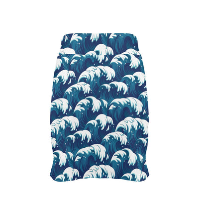 Ocean Wave Pattern Print 17" Golf & Pickleball Skort with Pockets