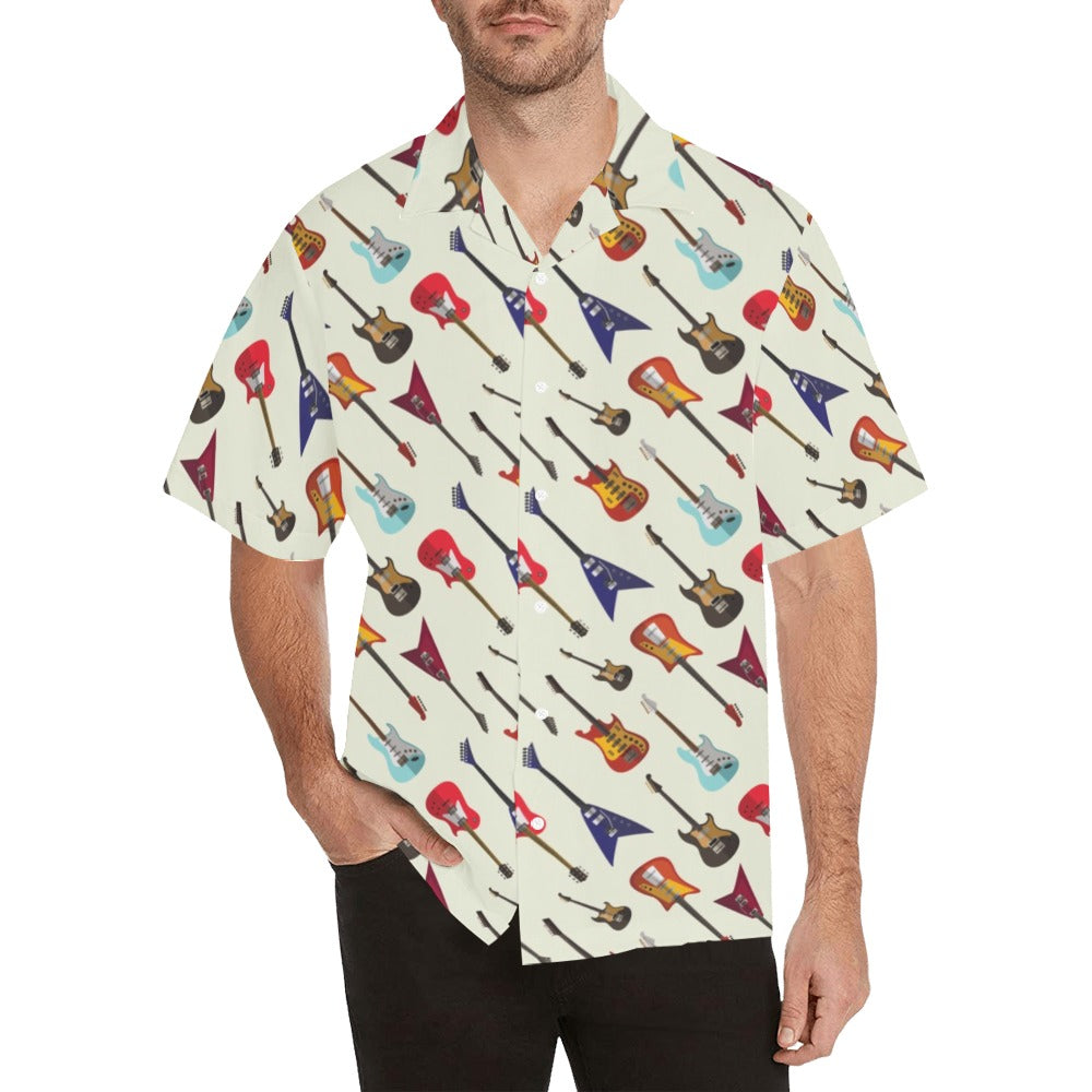 Electric Guitar Print Design LKS404 Men's Men's Hawaiian Shirt