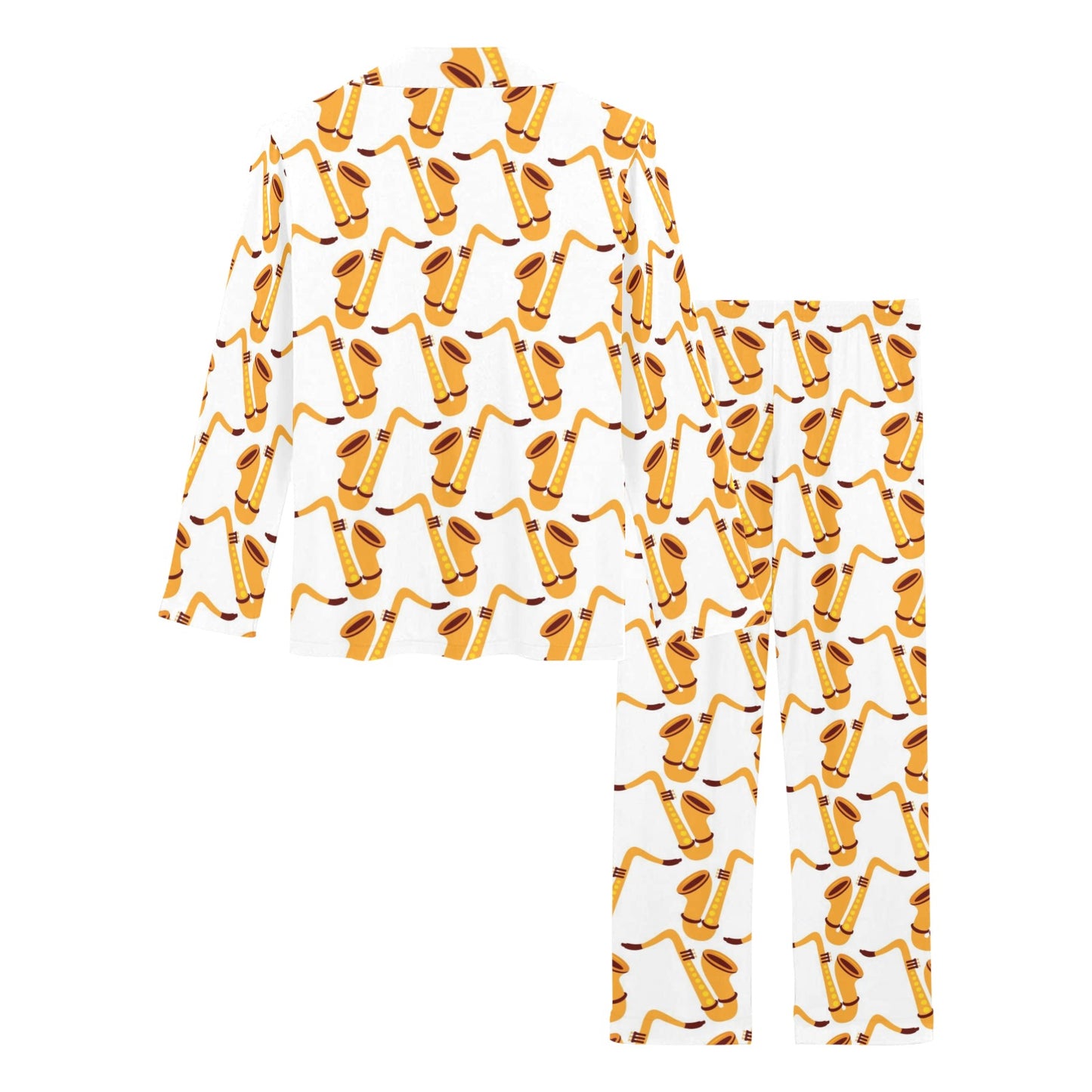 Saxophone Print Design LKS404 Women's Long Pajama Set