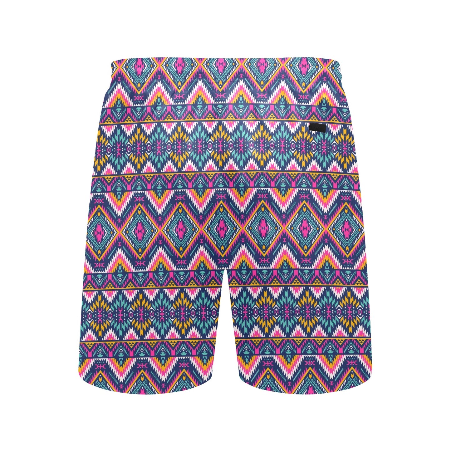 Indian Navajo Pink Themed Design Print Men's Swim Trunks Beach Shorts