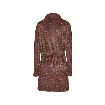 Barbecue Pattern Print Design 01 Women's Fleece Robe