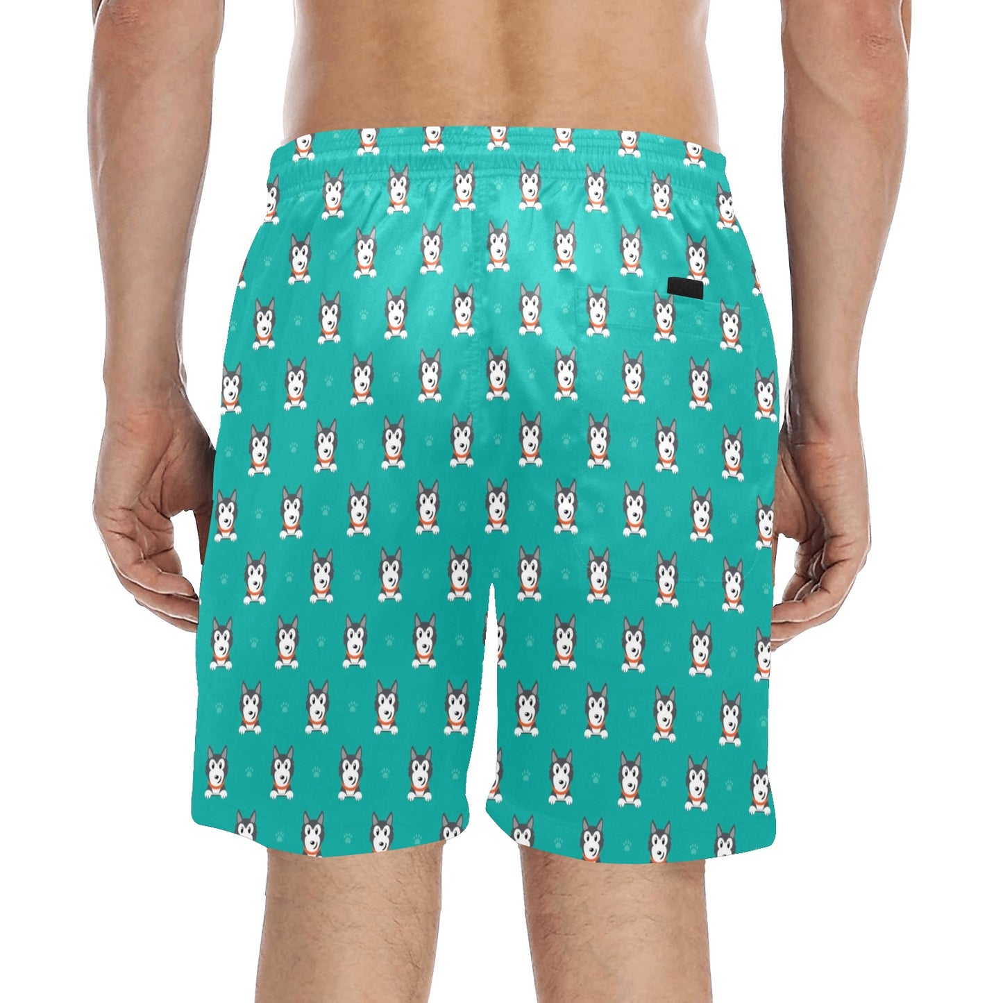 Siberian Huskies Print Design LKS304 Men's Swim Trunks Beach Shorts