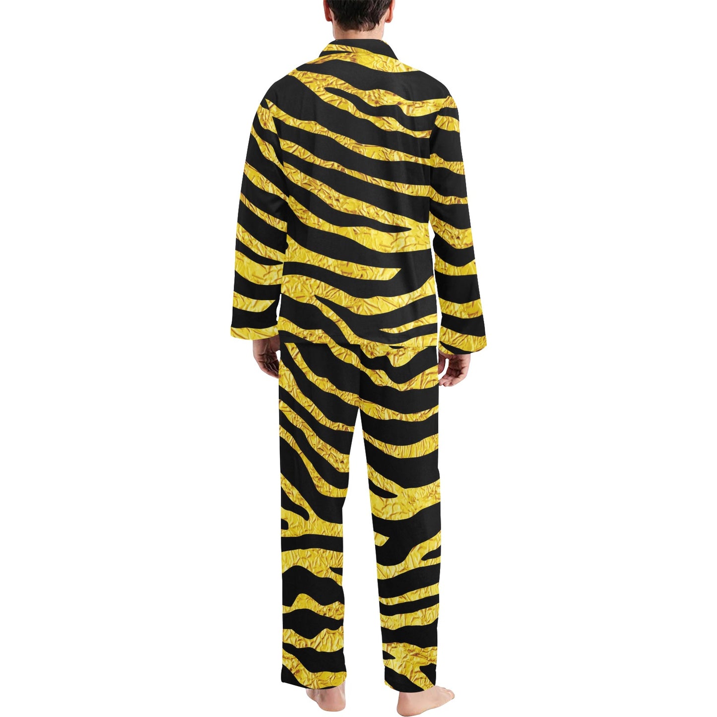 zebra Gold Men's Long Pajama Set