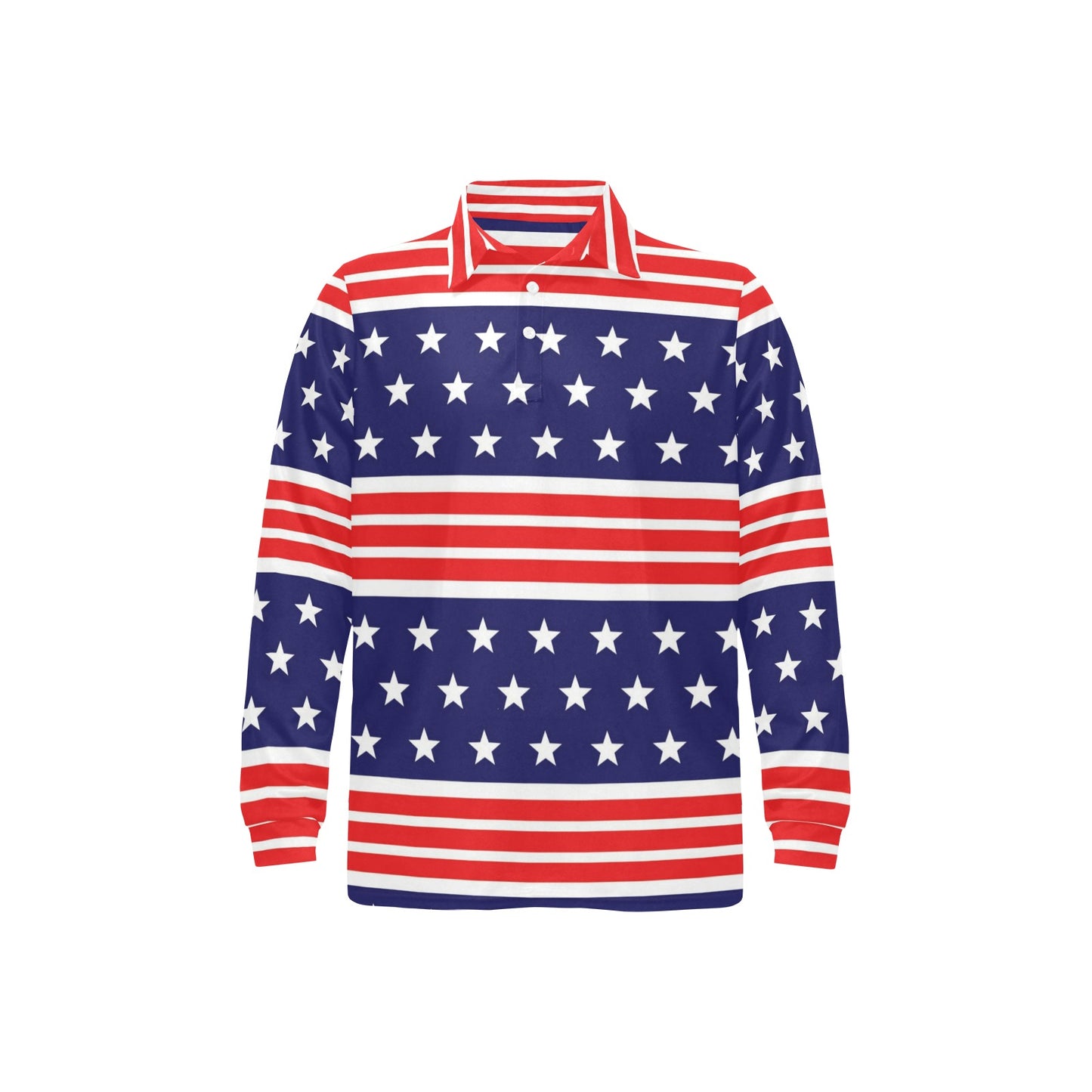 Patriotic Pattern Print Design A04 Long Sleeve Polo Shirt For Men's