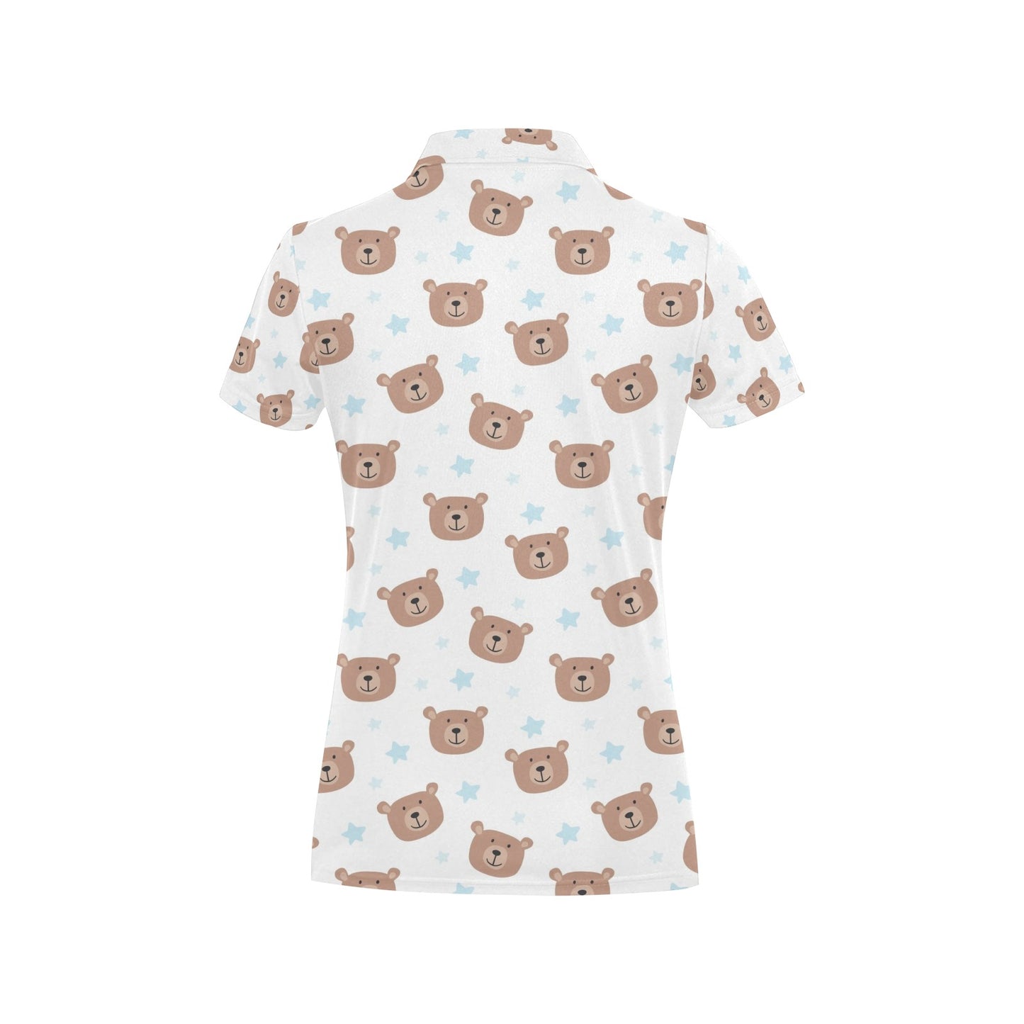 Bear Pattern Print Design BE02 Women's Polo Shirt