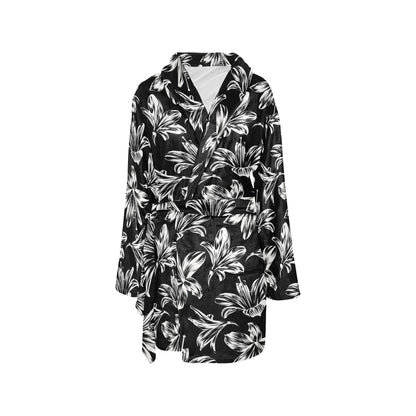 Amaryllis Pattern Print Design AL04 Women's Fleece Robe
