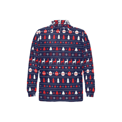 Reindeer Print Design LKS404 Long Sleeve Polo Shirt For Men's
