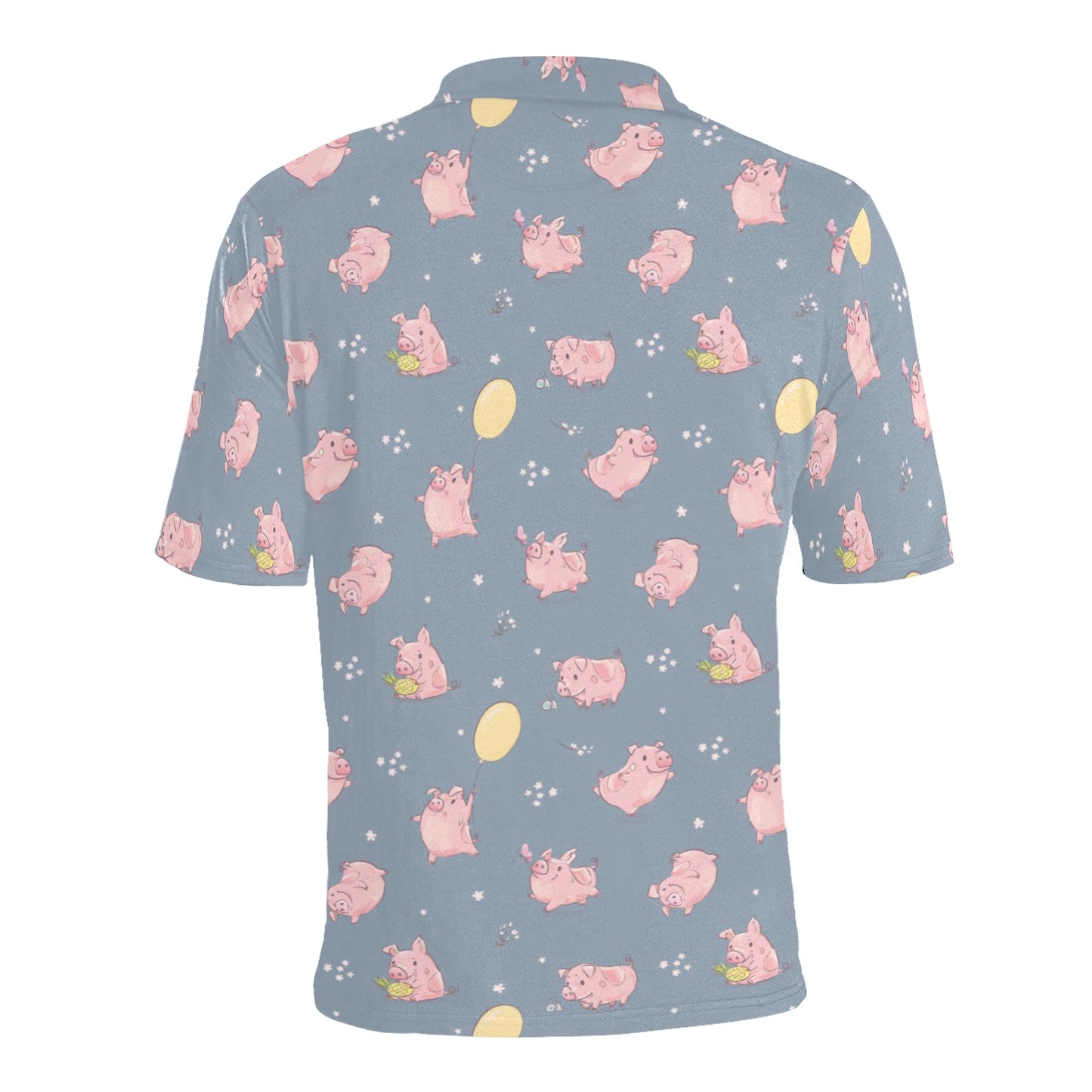 Pig Print Design LKS405 Men Polo Shirt