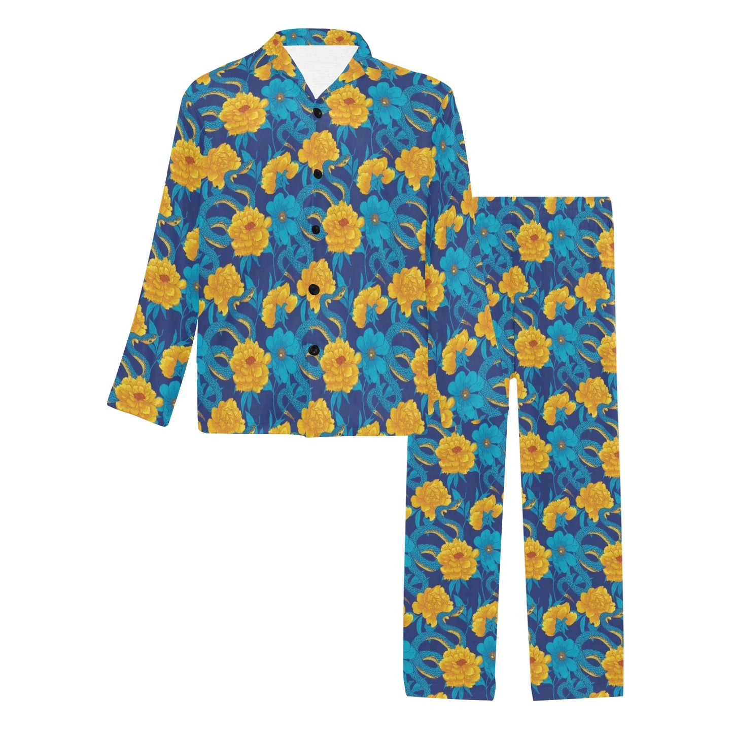 Boa Pattern Print Design 01 Men's Long Pajama Set