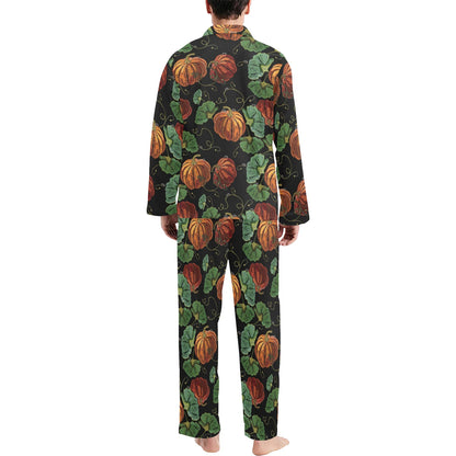 Pumpkin Pattern Print Design A02 Men's Long Pajama Set
