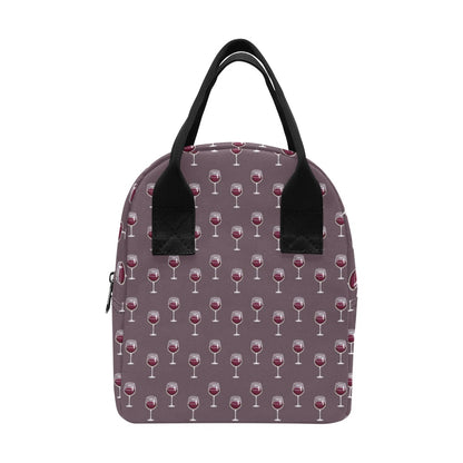 Wine Glass Pattern Print Design LKS305 Insulated Lunch Bag