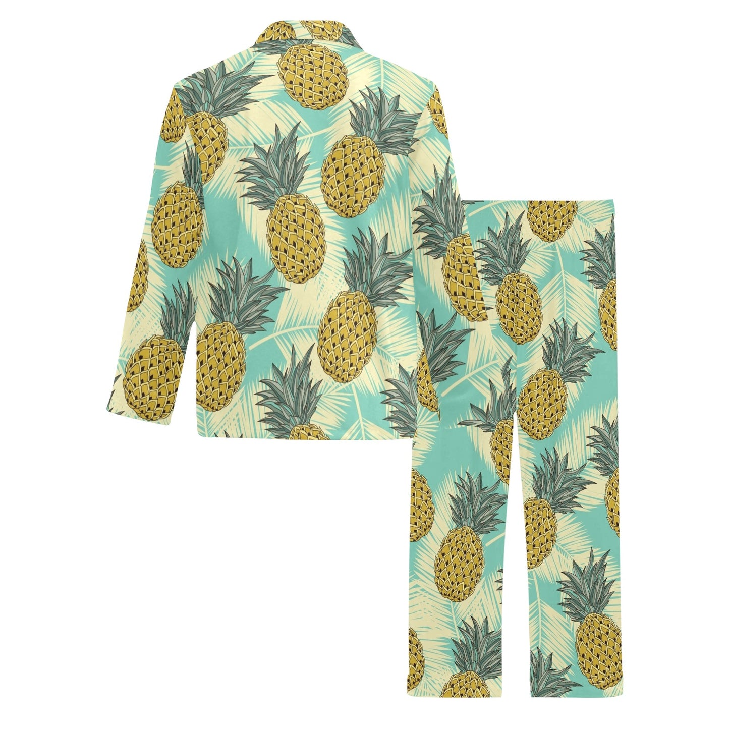 Pineapple Pattern Print Design PP03 Men's Long Pajama Set