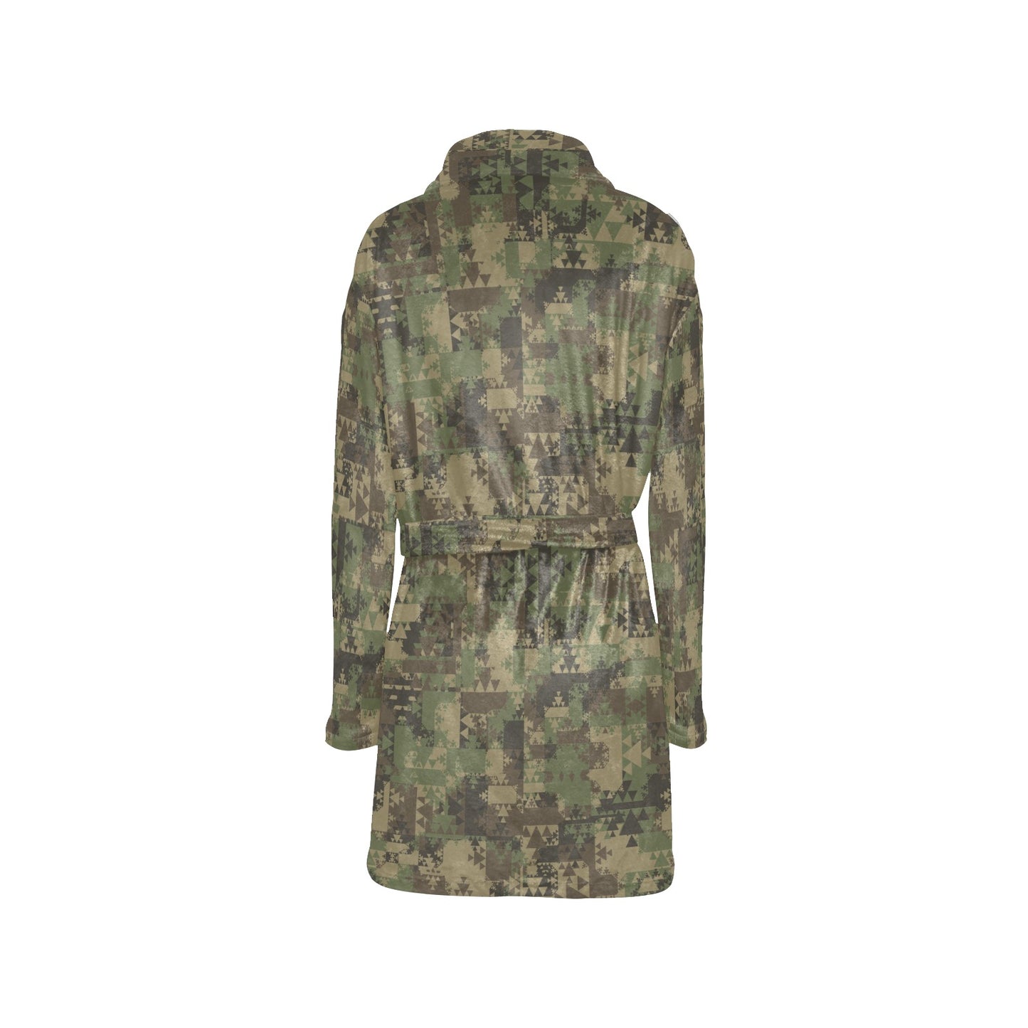 Camouflage Aztec Green Army Print Women's Fleece Robe