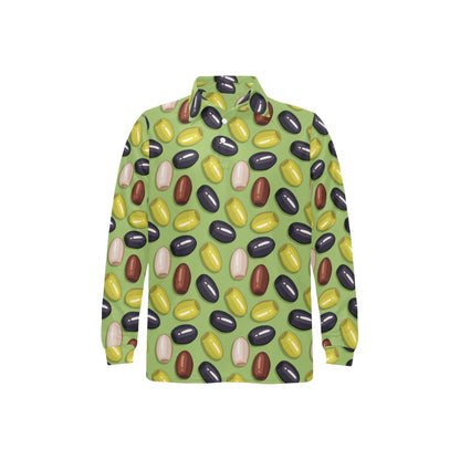 Olive Print Design LKS301 Long Sleeve Polo Shirt For Men's