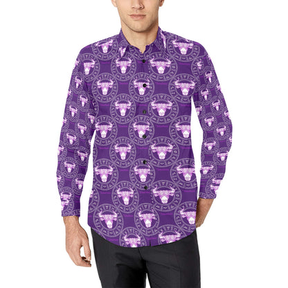 Taurus Print Design LKS303 Men's Long Sleeve Dress Shirt