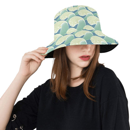 Wave Japan Style Print Design LKS302 Unisex Bucket Hat