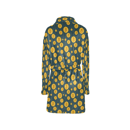Bitcoin Pattern Print Design 01 Women's Fleece Robe