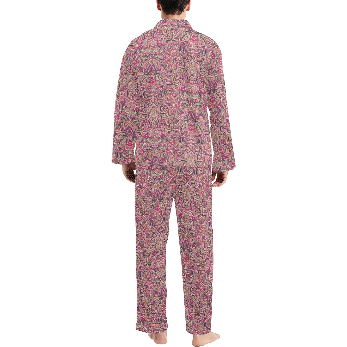 Celtic Pattern Print Design 04 Men's Long Pajama Set