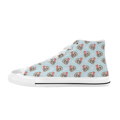 Turkey Print Design LKS403 Men's High Top Canvas Shoes